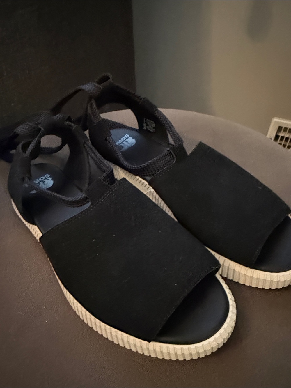 Sorel Ona Streetworks Espidrille Flat Sandals Womens 9 Black Strappy Boho